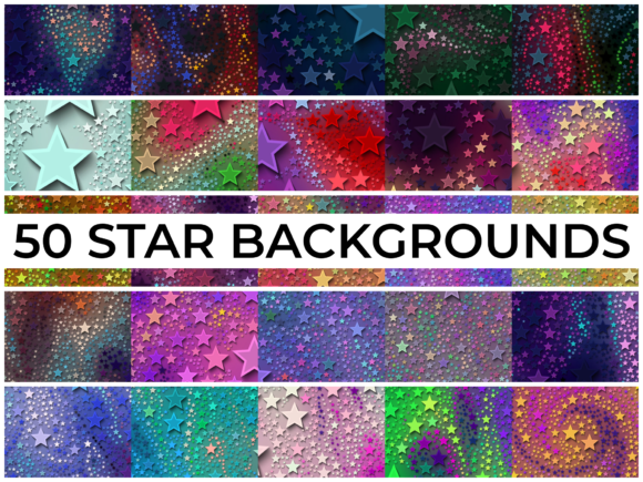 50 Star Backgrounds Vol 1: Cosmic Design Assets