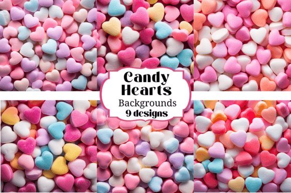 9 Candy Hearts Digital Paper: Sweet Design Assets for Every Project