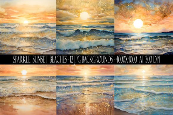 Capturing Golden Hour Magic with Sparkly Sunset Beach Backgrounds