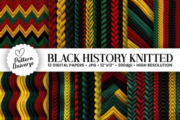 Celebrate Heritage with Black History Colors Knitted Backgrounds