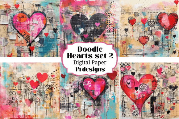 Charming Doodle Hearts (Set 2) for Your Creative Projects