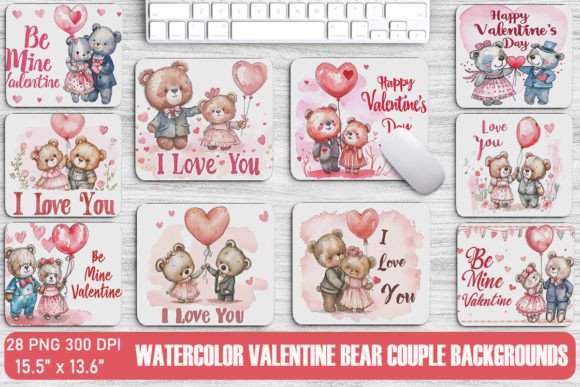 Charming Valentine Bear Couple Backgrounds for Your Projects