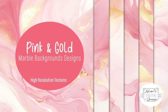 Elevate Your Projects with Pink and Gold Marble Backgrounds
