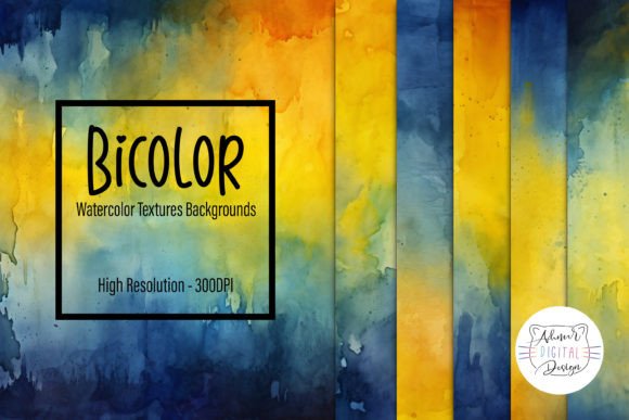 Exploring Bicolor Watercolor Textures Backgrounds