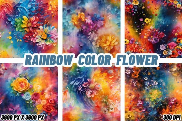 Infuse Projects with Vibrant Rainbow Color Flower Backgrounds