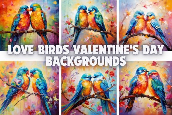 Love Birds Valentine's Day Backgrounds: 12 HD Images for Your Projects