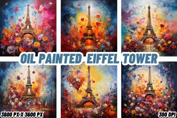 Oil Painted Eiffel Tower Backgrounds: A Painterly Touch for Your Projects