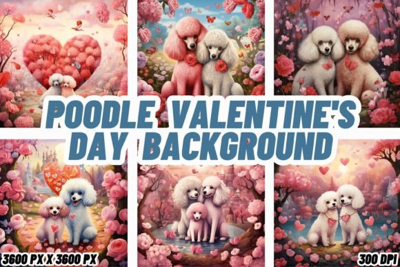 Poodle Valentine's Day Backgrounds: A Fluffy Canvas for Your Designs