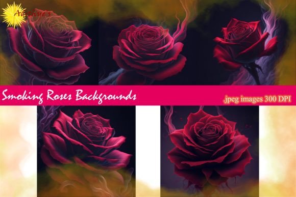 Smoking Rose Backgrounds: Moody Florals for Your Projects