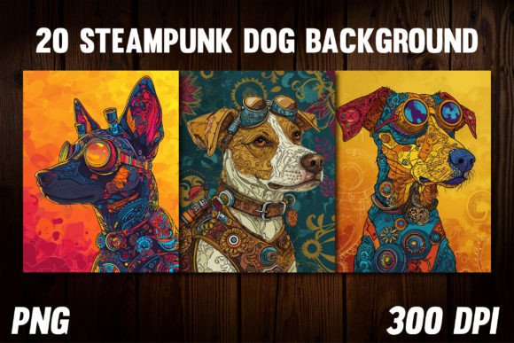 Steampunk Dog Backgrounds for Covers 3: A Designer's Toolkit