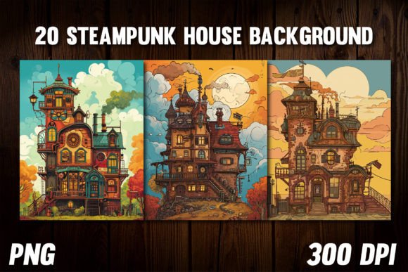 Steampunk House Backgrounds for Covers 4: A Designer's Toolkit