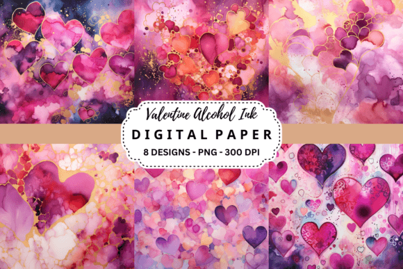 Valentine Alcohol Ink Backgrounds: Vibrant Artistry for Your Designs